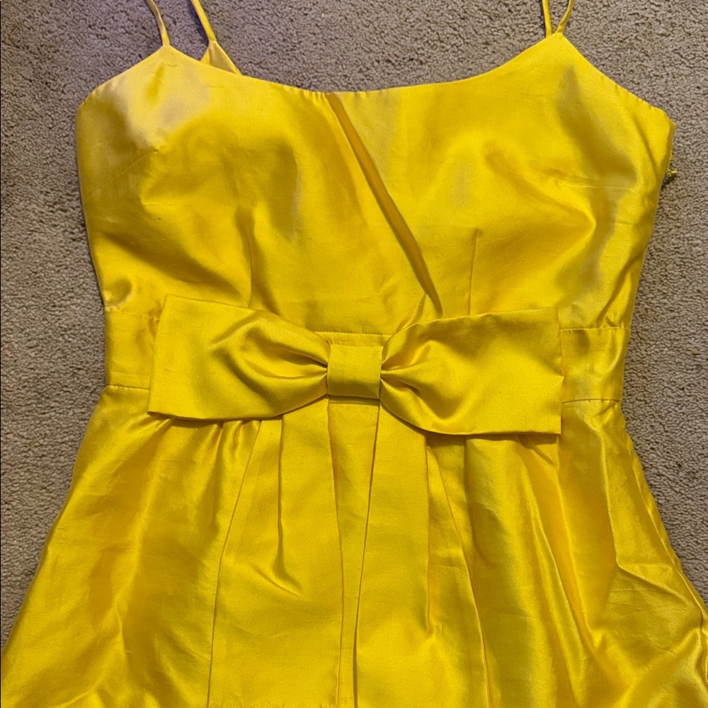 Kate Spade Yellow Satin Dress with Bow